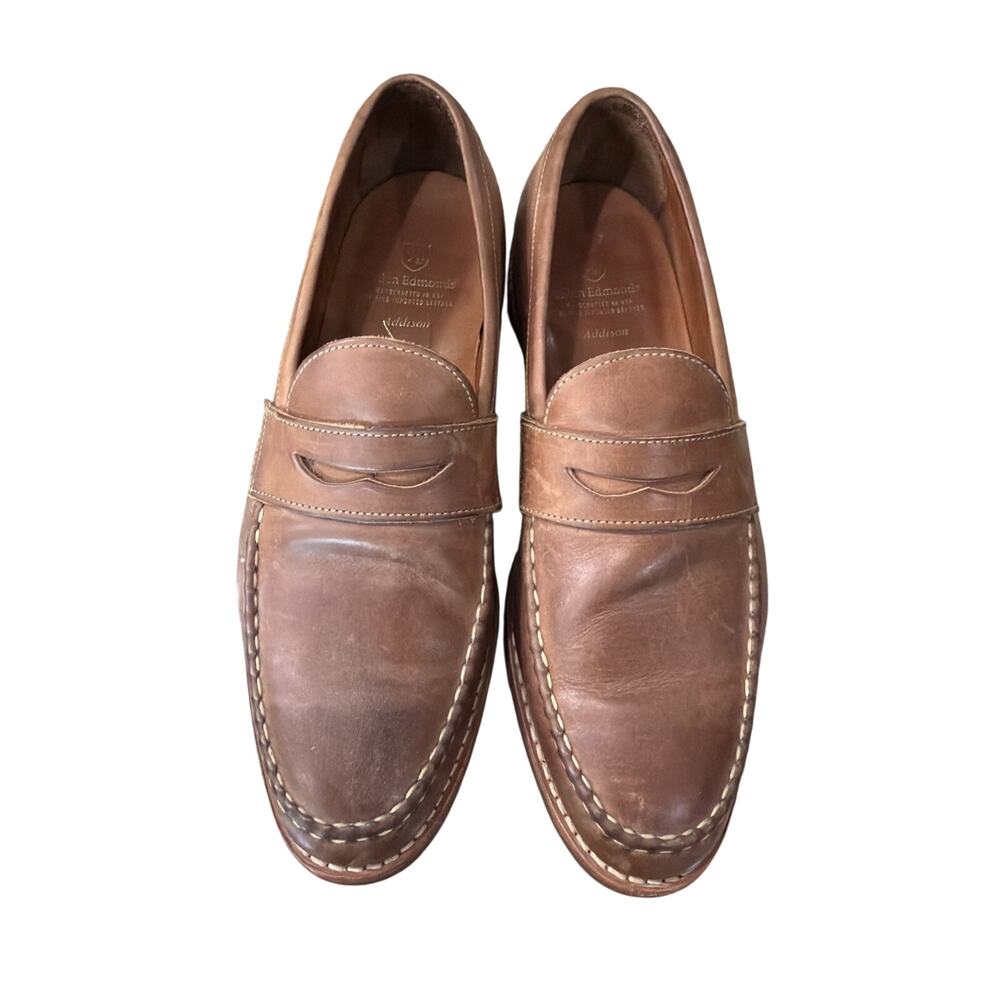 Allen Edmonds Addison Brown Leather Penny Loafers Mens Sz 11 Classic Dress Shoes